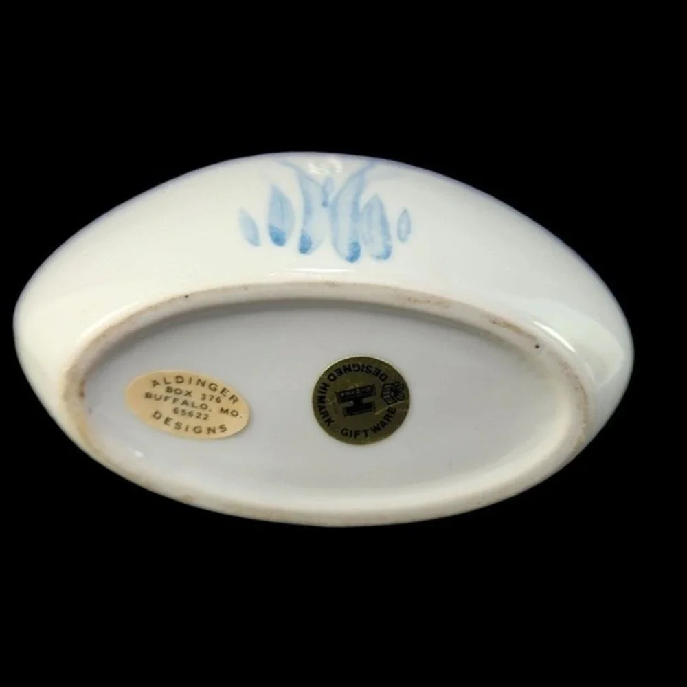Himark Giftware Flower Vase Japan Handpainted Porcelain Floral Oval Vtg READ‎